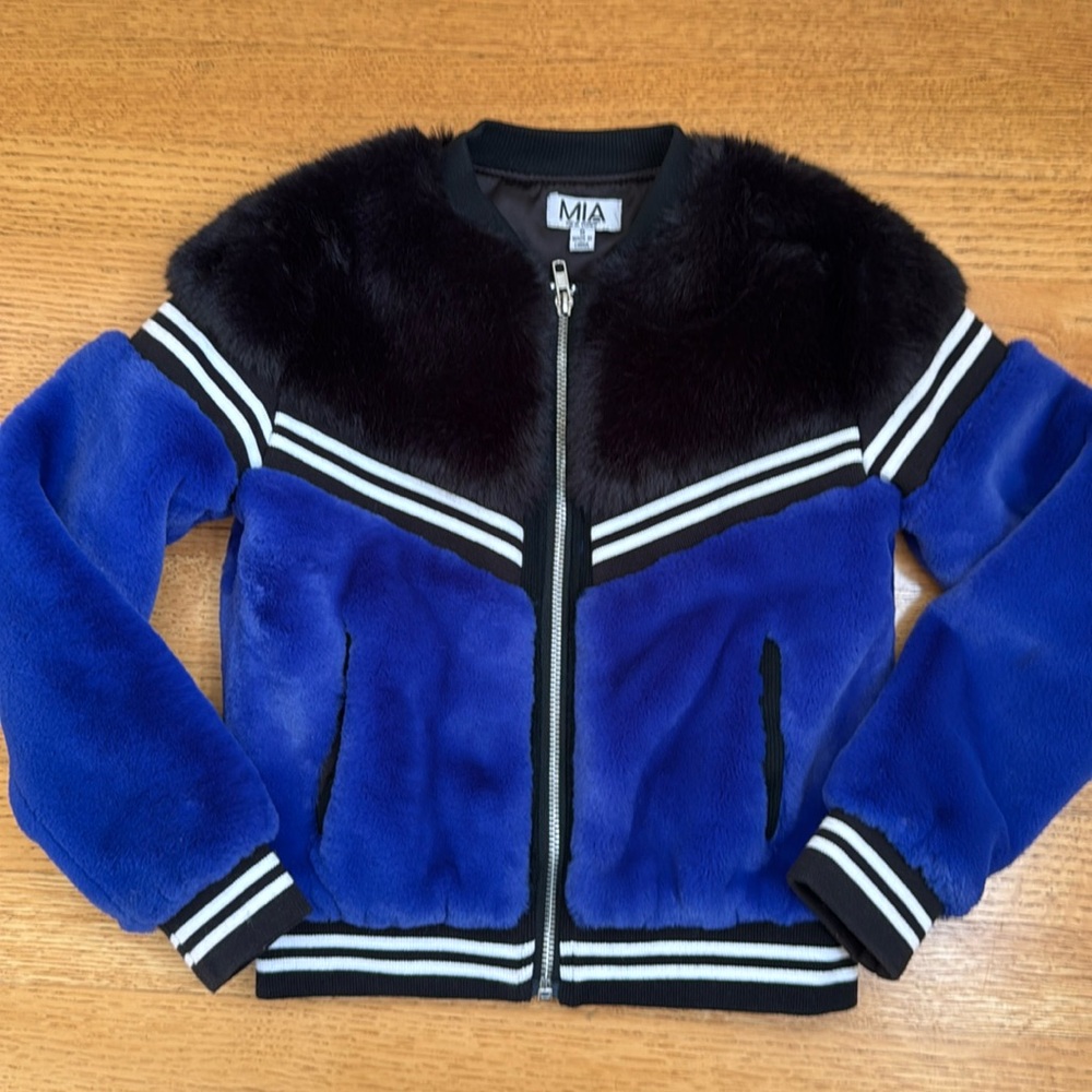 MIA Girls Varsity Faux Fur Jacket
